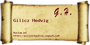 Gilicz Hedvig névjegykártya